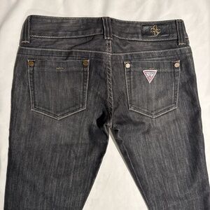 Euc Guess Premium Daredevil Skinny Black Wash Denim Jeans 27